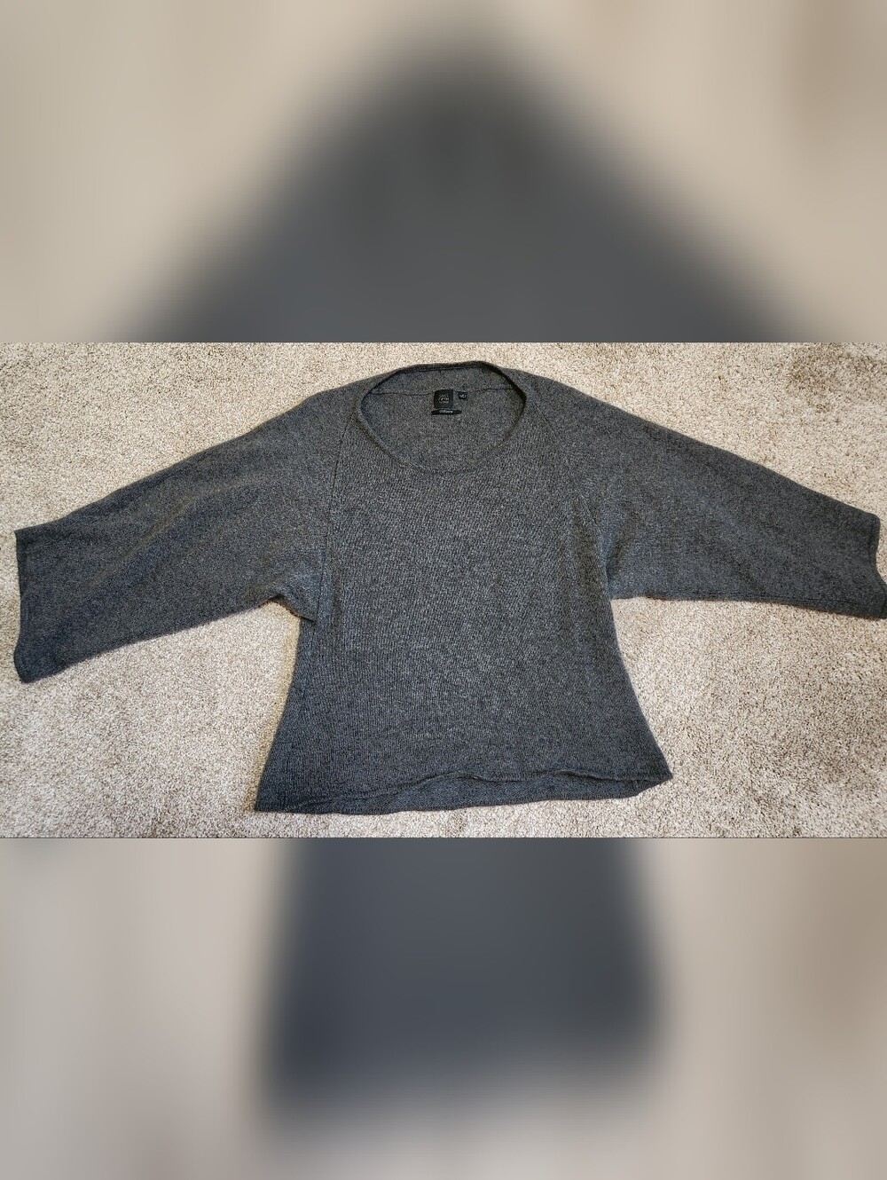 Vintage Saks Fifth Avenue 100% Cashmere Pullover Sweater Gray L Y2K/Late 90's